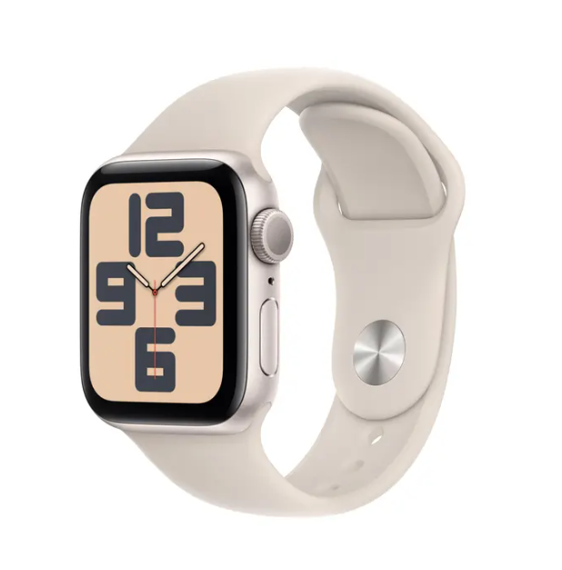 Apple Watch SE (2nd Gen) (GPS, 40mm) Starlight Aluminum Case with Starlight Sport Band, Like New (Renewed)